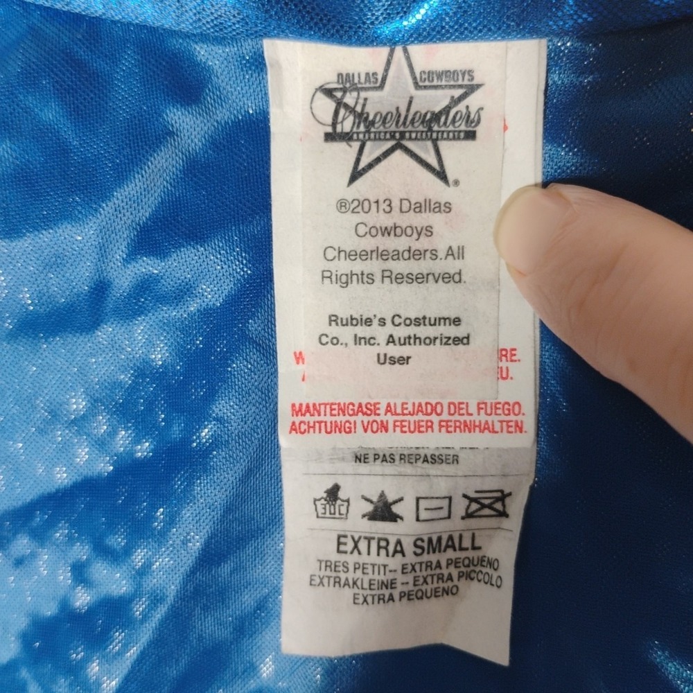 2013 Rubies Extra Small XS Dallas Cowboys Cheerleader Crop Top Shawl Shrug - Picture 2 of 5